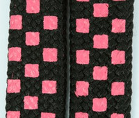Check pink-black S check shoelace
