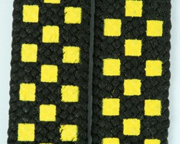 Check yellow S check shoelace