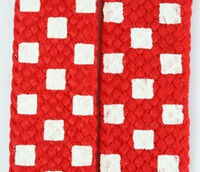 Check red-white S check shoelace