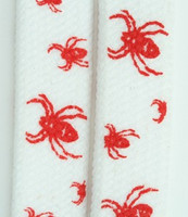 Spider white-red animal shoelace