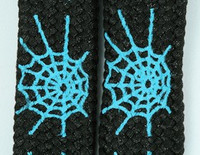 Spiderweb lines black-blue animal shoelace