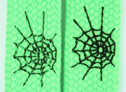 Spiderweb lines green animal shoelace