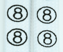8 ball white mix shoelace