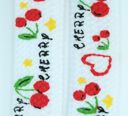 Cherry color white mix shoelace