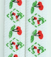 Cherry white lines mix shoelace