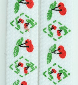 Cherry white lines mix shoelace