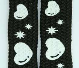 Heart star black-white mix shoelace