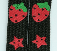 Strawberry star black-red mix shoelace