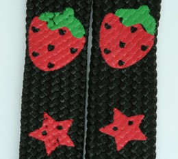 Strawberry star black-red mix shoelace