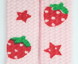 Strawberry star pink-red mix shoelace