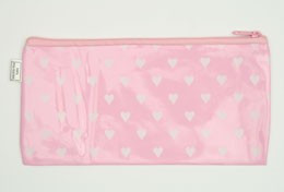 Heart L pink mix cosmetic bag