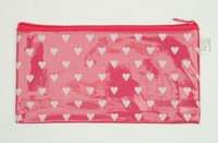 Heart D pink mix cosmetic bag