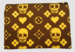 Brown mix cosmetic bag