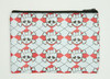 Cute Sk white-red mix cosmetic bag