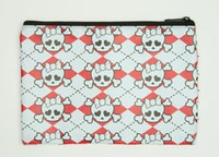 Cute Sk white-red mix cosmetic bag