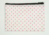 Dot white-pink mix cosmetic bag
