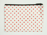 Dot white-red mix cosmetic bag
