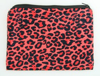 Leopard red mix cosmetic bag