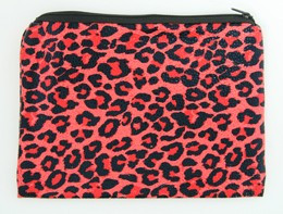 Leopard red mix cosmetic bag