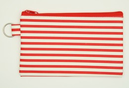 Stripe H red mix cosmetic bag