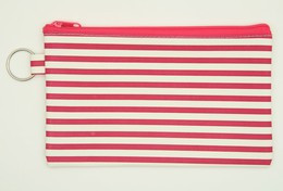 Stripe H pink mix cosmetic bag