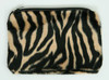 Zebra brown fluffy cosmetic bag