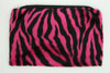 Zebra pink fluffy cosmetic bag
