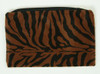 Zebra D-brown fluffy cosmetic bag
