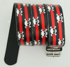 Skull stripe red skull belt