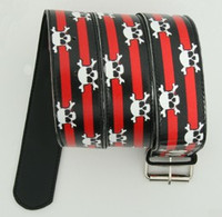 Skull stripe red skull belt