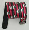 Skull stripe pink skull belt