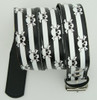 Skull stripe white skull belt