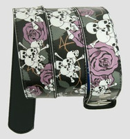 Skull rose black-purple skull belt