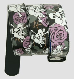 Skull rose black-purple skull belt