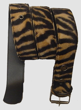 Zebra brown belt fluffy belt