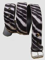 Zebra black-white belt fluffy belt