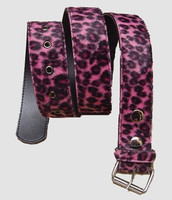 Leopard pink belt fluffy belt