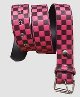 Check pink belt fluffy belt