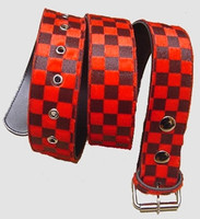 Check red belt fluffy belt