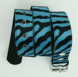 Zebra blue belt fluffy belt