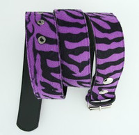 Zebra purple belt fluffy belt