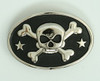 Oval skull bone star medium buckle