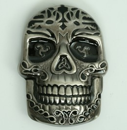 Skull tribal smile medium buckle