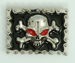Skull chain red eye medium buckle