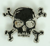 Skull bone black-silver medium buckle