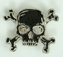 Skull bone black-silver medium buckle