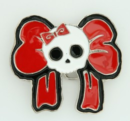 Skull big lace red medium buckle