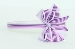 Stripe purple medium bow