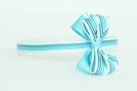 Stripe blue medium bow