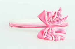 Stripe pink medium bow